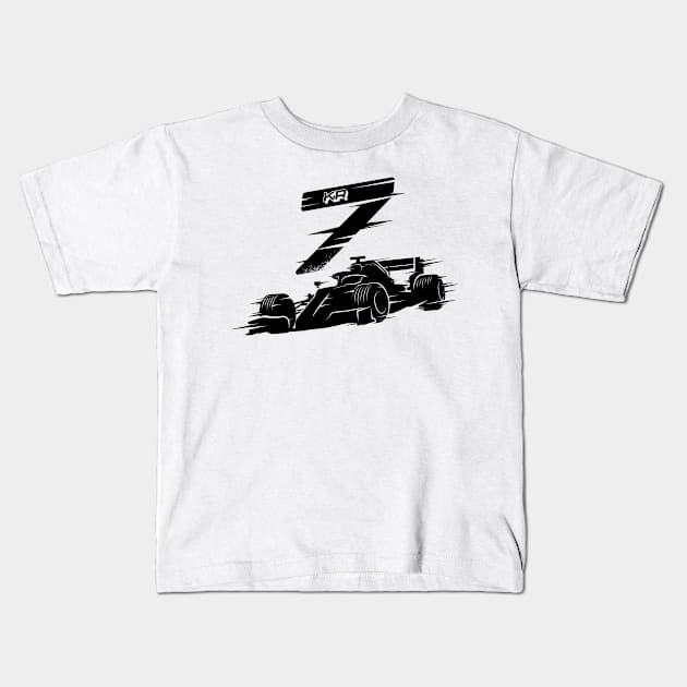 We Race On! 7 [Black] Kids T-Shirt by DCLawrenceUK